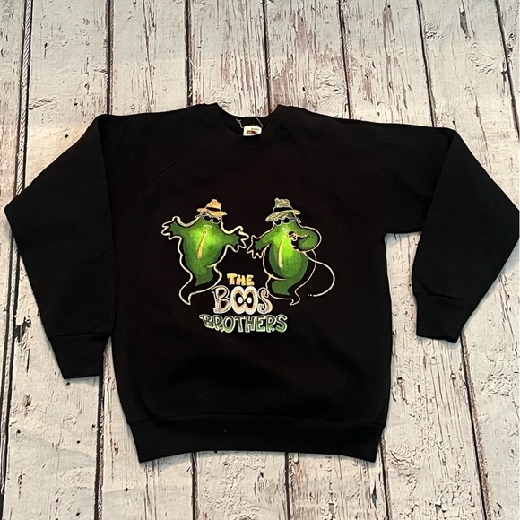 Vintage 1980s Boos Brothers Ghosts Halloween 80s Pullover Sweatshirt - Picture 1 of 5